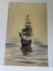 Rex Brandt Painting Nautical Boat Ship Sea Seascape Listed Famous Vintage Coast