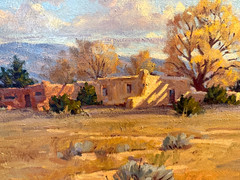 BILL WARDEN (AMERICAN,1927-1991)NEW MEXICO ADOBE HOME,OIL/CANVAS,SLL,FRAMED,MINT