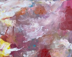 Abstract Waltz, 9×12”, Acrylic/Canvas, Handmade,Signed, COA