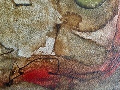 Interesting abstract mixed media painting by Long Island artist Marga Ludwig.