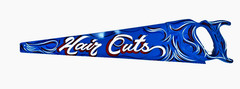 Barber Shop HAIR CUTS SHAVE Hair Salon Hand Saw Painted Pinstriped SIGN ART Wall
