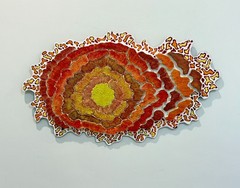 M. Wolff Solar Bloom Original Wood Wall Sculpture Mixed Media Abstract Art 1999