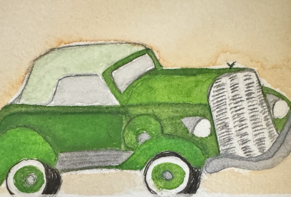 “Hudson Deluxe Eight 1935” ACEO Watercolor By DBossert Features Classic Car