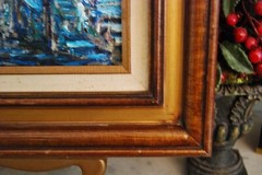 FRAMED ORIGINAL OIL VIEW OF COLONIAL SANTIAGO, ORIENTE, CUBA ARTIST: HECTO VIDAL