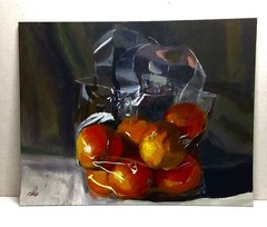 Bag of Oranges Original Acrylic Painting Artist Seller Home Decor