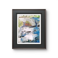 Landscape Water Feature Abstract Expressionist Original Painting Canvas 11×14