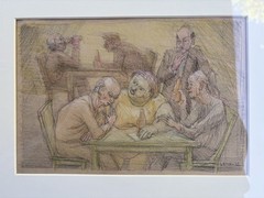 Eli Levin Three Framed Pencil Drawings Excellent Condition
