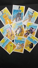 ACEO Original Art 2.5X3.5 Trading Card Actually, Cats Tortie Cat Fishing On Boat