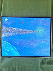Oil/Acrylic Painting,16×20,Canvas,Outer Space Planet & Starfield,Framed/Unframed