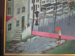 NAOMI DAHL PAINTING 1950’S AMERICAN REGIONALISM URBAN MODERNISM Wpa Style CITY