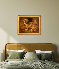 Large 19th Century English Portrait of A Brown Terrier Dog – Sir Edwin Landseer