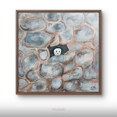 Original Abstract Skeleton Ghost Ghoul Cute Canvas Unframed by Charlene Slie