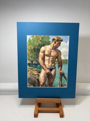 🎨 ORIGINAL NUDE MALE WATERCOLOR PAINTING by Eric Fisher