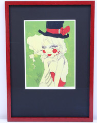 Eve Cordell Cordaro Signed Lithograph Art Framed Matted Print Auto 10″x13″ Women