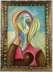 Pablo Picasso (Handmade) Oil on canvas painting signed & Framed