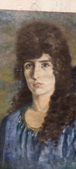 Painting on Canvas Portrait of a Woman Signed and Dated 1926