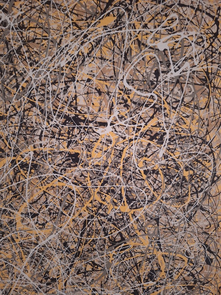 Original Abstract Action Painting jackson pollock style signed art decor paint