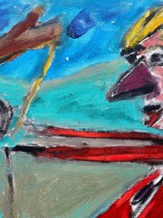 Expressionist Rolf Gjedsted Abstract Figure Composition Modern Art Painting