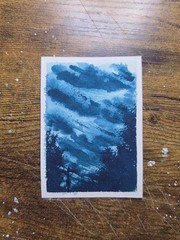 ACEO Original Watercolor Night Sky 2.5inx3.5in