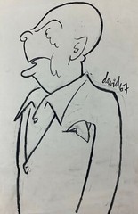 Juan David. Caricature. Untitled, 1967. Ink on cardboard. Original signed.