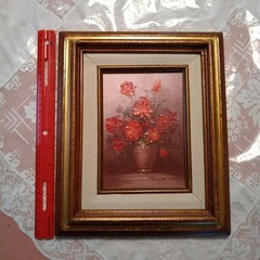 Robert Cox Oil Painting Still Life Roses 12×10″ Signed Wood Framed Vintage