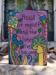 Say Anything Admit It!!! Song Lyric Painting on 7×5″ wood panel, Proud Loner Art