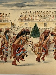Raymond Naha VTG Arizona Native American Hopi Folk Snake Dance Ceremony Painting