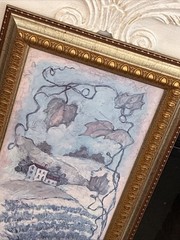 Vintage Winterle Olson Painting On Board Ornate Gold Frame 23×11 Rectangular