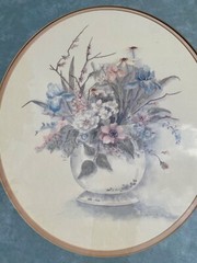 mary vincent bertrand watercolor lithograph signed painting, a pair 