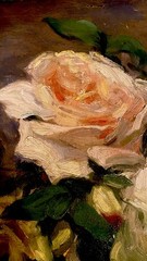 1909 French Floral Oil Painting On Wood Artist Unknown. Associated French School