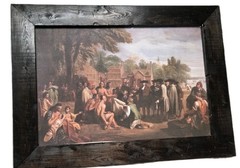 Oil Painting By Benjamin West William Penns 1683 Treaty With The Indians Framed