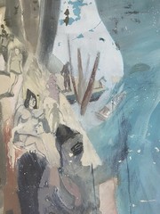 HARVEY PARKS ORIGINAL SIGNED PAINTING ABSTRACT MID-CENTURY 72×72 FOR RESTORATION