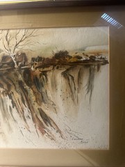 ORIGINAL MCM LORRAINE FIEGE ABSTRACT IMPRESSIONIST LANDSCAPE WATERCOLOR SIGNED