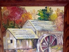 Oil Painting Original Signed Peg Carson Old Grist Mill Texarkana 1979 OOAK