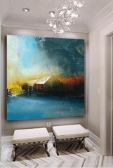 Oversize Painting Blue Painting Landscape Painting Sunset Painting Ocean