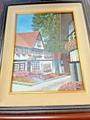 Pair Eugene Schmidt Signed Framed Canvas Paintings Original Art DS43