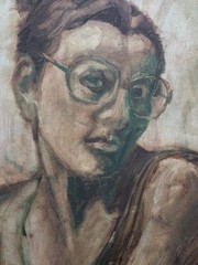 Estate Sale Collection Texas Artist Acrylic Woman Painting on Canvas 24″ x 30″