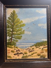 Rose Fenielo? 1985 „Sandy Hook New Jersey Scene“ Oil Painting – Signed/Framed