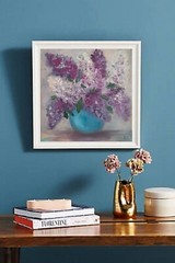 lilac original oil painting, bouquet of lilac in vase art, flower painting art