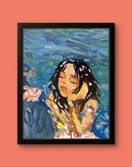 Original Canvas Contemporary Painting 11×14″ “Still Water” Stylistically Art COA