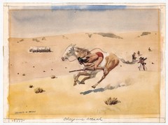 Leonard Reedy Watercolor Cheyenne Attack