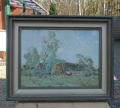 Folke Sinclair (SWE *1877) Farm with Chickens – Falsterbo – Baltic Sea – Oresund