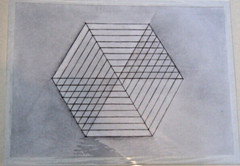 Franz Ehmke*1928 -2018 GDR Painter Geometry and Shapes „Wire Frame“