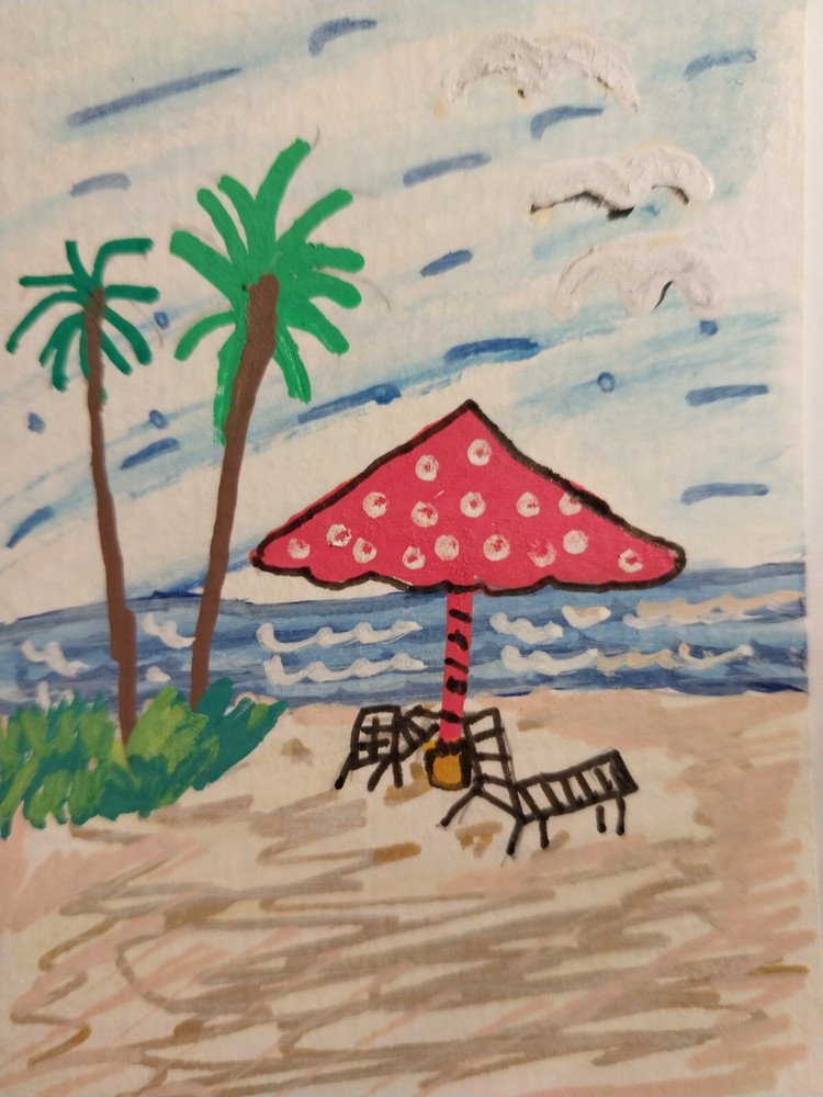 GAT PAINTINGS IMPRESSIONISM ORIGINAL COLLECTIBLE WHIMSICAL SEASCAPE