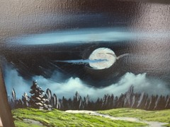 Acrylic Moonlight Forest Landscape Painting Canvas Signed Original 16×20 Oregon