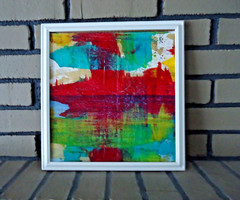 ORIGINAL PAINTING Reflected „12“H x 12″W framed acrylic/panel by Steven Graff