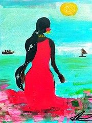 Original art 14 X 11 CANVAS Colorful Modern Art Acrylic Painting