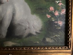 Beno Boleradszky ( 1885- ) – White persian cat – Antique painting