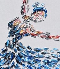 Ballerina Set, two paintings 30″x20″, dance painting, original & handmade item