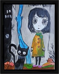 Expressionism/Abstract 11×14 Little Friend Signed Colorful Hand Made Painting